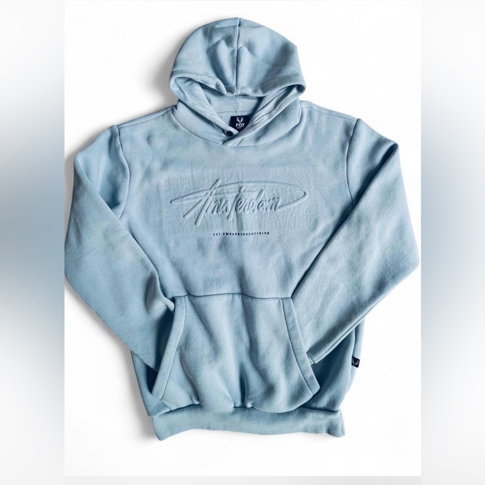 Fox Originals Amsterdam Light Blue Hoodie Small Genz cozy chic comfort casual